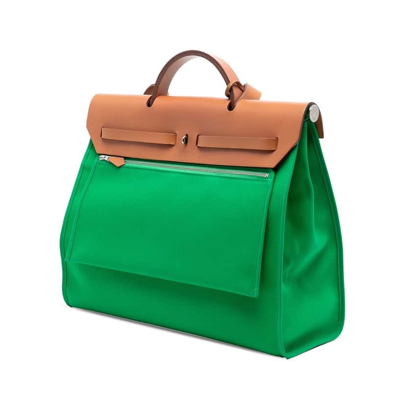 Hermès Toile Herbag Zip 31 Green Very good condition - Back View