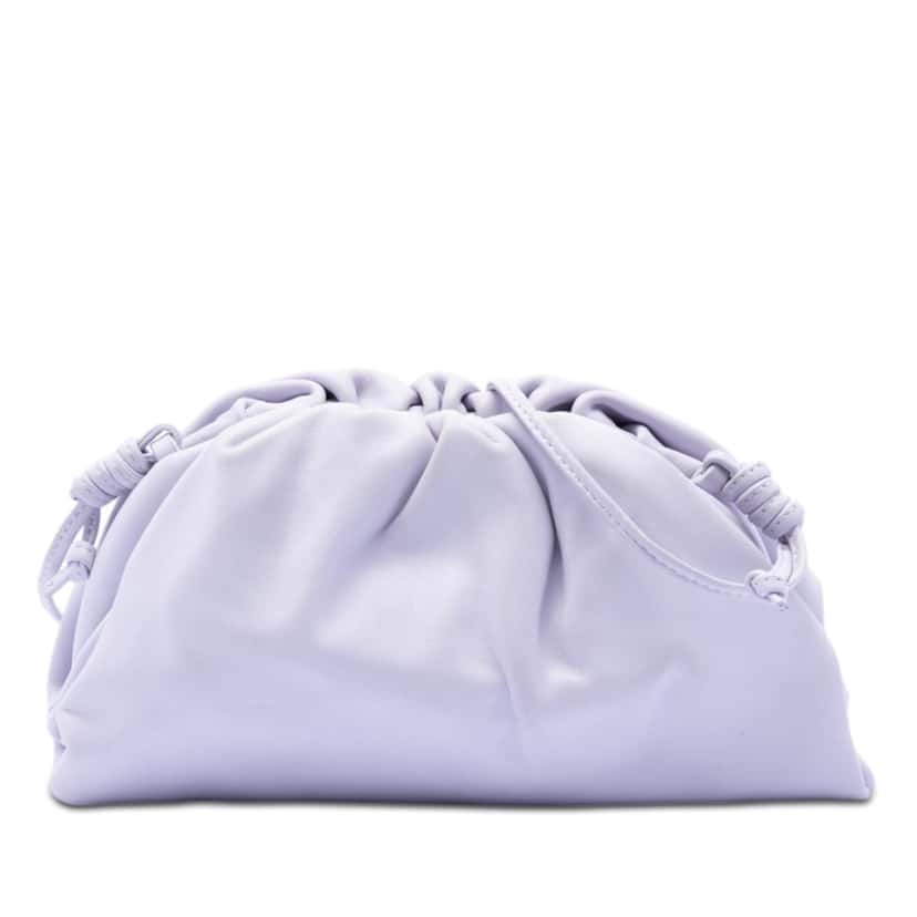 Bottega Veneta Lambskin The Mini Pouch Crossbody Purple Leather Very good condition - Front View