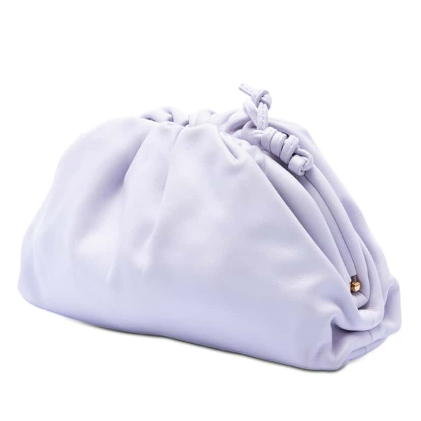 Bottega Veneta Lambskin The Mini Pouch Crossbody Purple Leather Very good condition - Back View