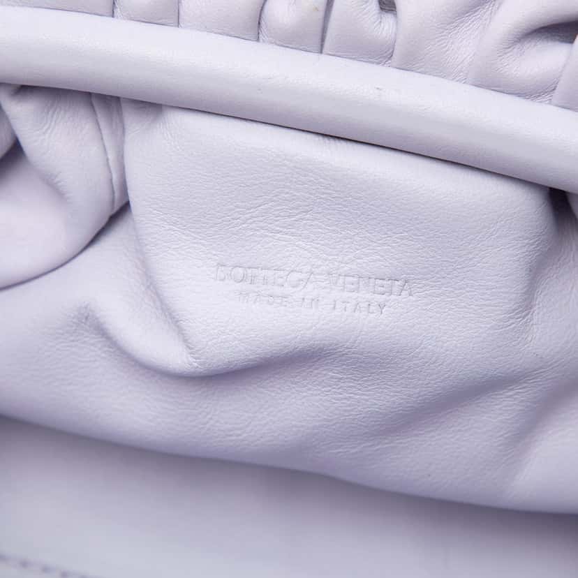Bottega Veneta Lambskin The Mini Pouch Crossbody Purple Leather Very good condition - Box View