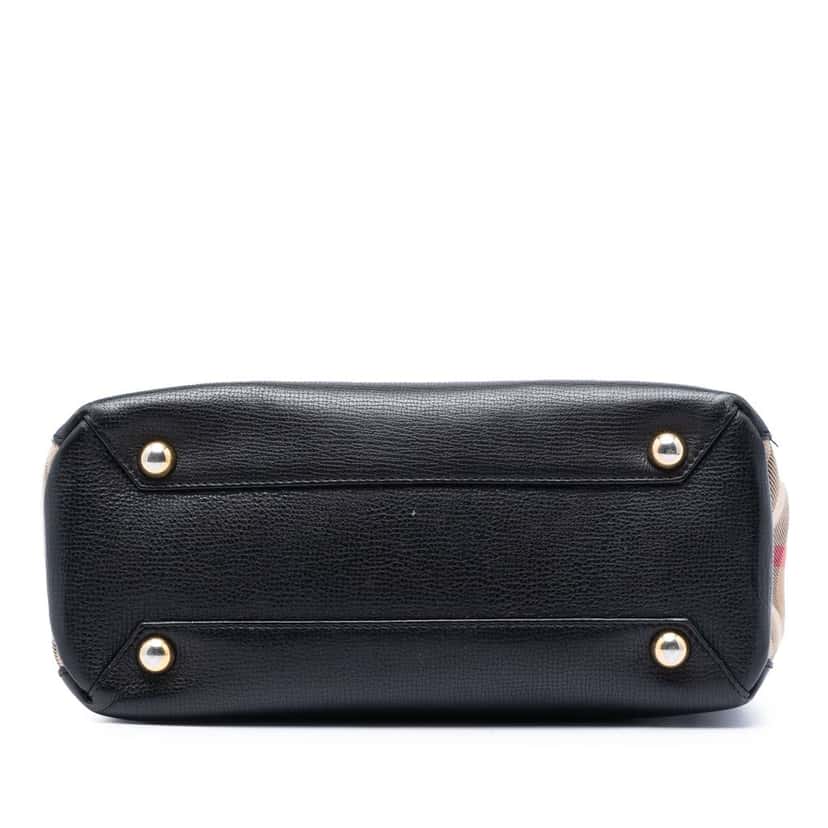 Burberry Small House Check and Leather Banner Satchel Black Leather Very good condition - Inside View