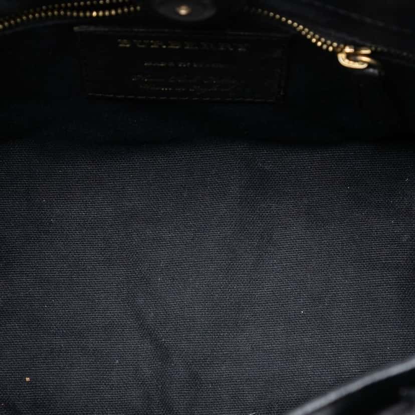 Burberry Small House Check and Leather Banner Satchel Black Leather Very good condition - Model View