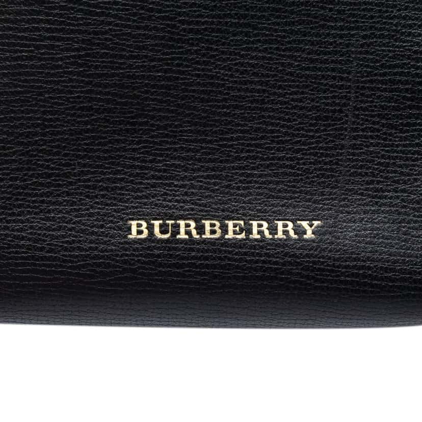 Burberry Small House Check and Leather Banner Satchel Black Leather Very good condition - Box View