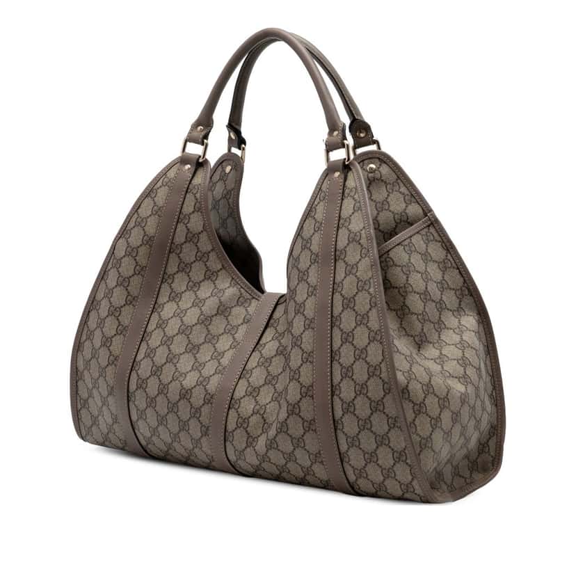 Gucci Large GG Supreme Jackie Joy Bardot Shoulder Bag Beige Very good condition - Back View
