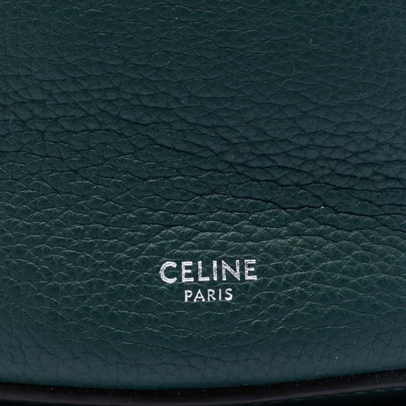 Celine Nano Leather Big Bucket Bag Green Leather Very good condition - Box View