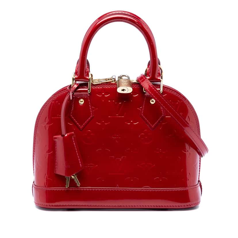 Louis Vuitton Monogram Vernis Alma BB Red Leather Very good condition - Front View