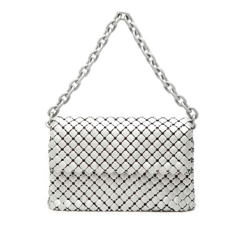 Bottega Veneta Mini Metal Intrecciato Handbag Silver Metal Very good condition - Front View