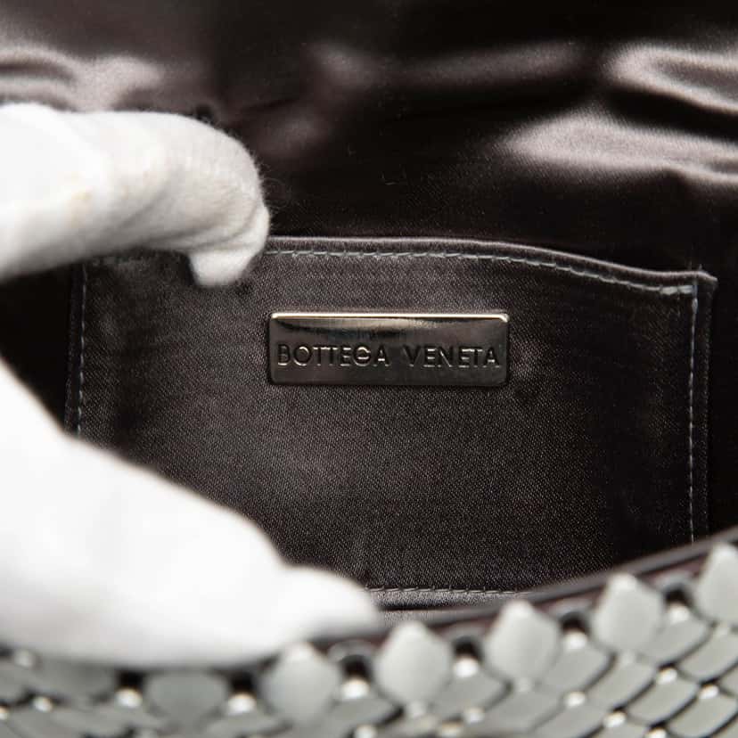 Bottega Veneta Mini Metal Intrecciato Handbag Silver Metal Very good condition - Box View