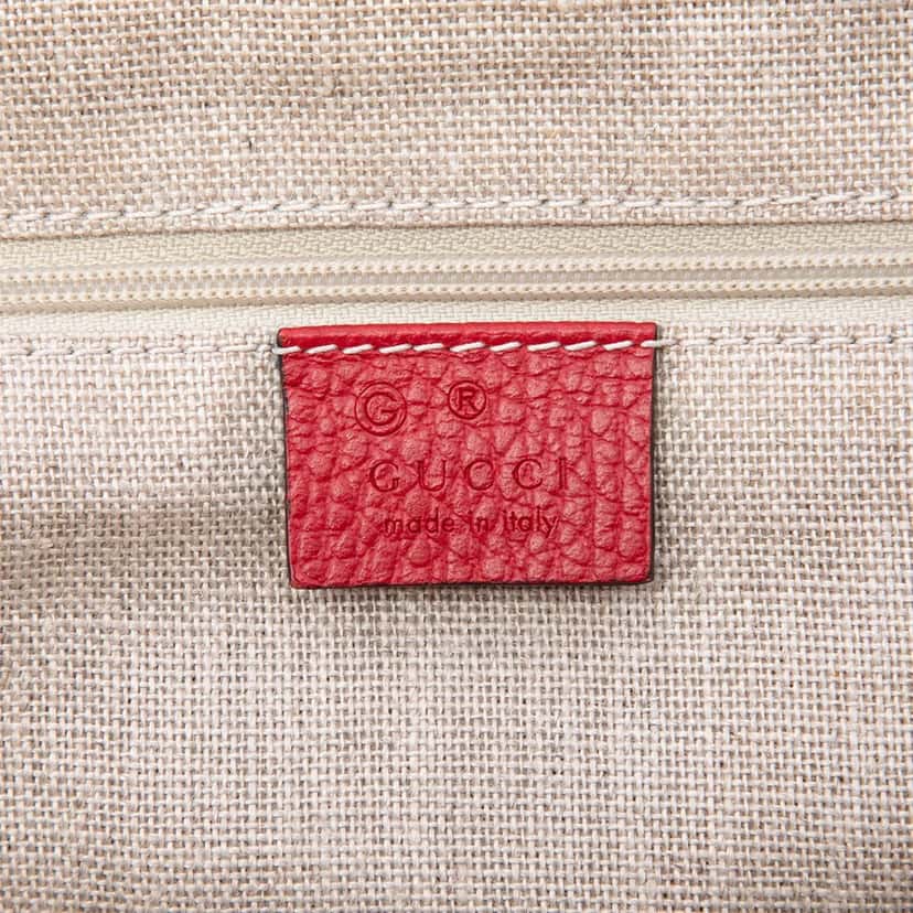 Gucci Dollar Calfskin GG Charm Satchel Red Leather Very good condition - Box View
