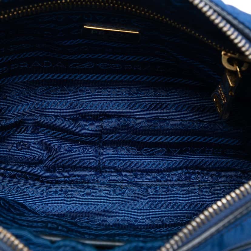 Prada Saffiano Trimmed Tessuto Camera Bag Blue Very good condition - Model View