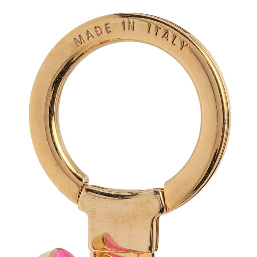 Louis Vuitton Gold Plated and Enamel Pastilles Key Chain and Bag Charm Gold Metal Very good condition - Inside View