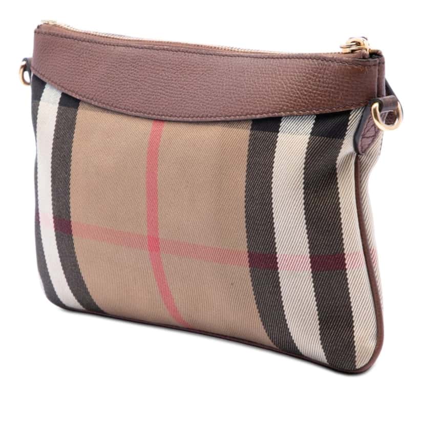 Burberry House Check Canvas Derby Peyton Crossbody Brown Very good condition - Back View