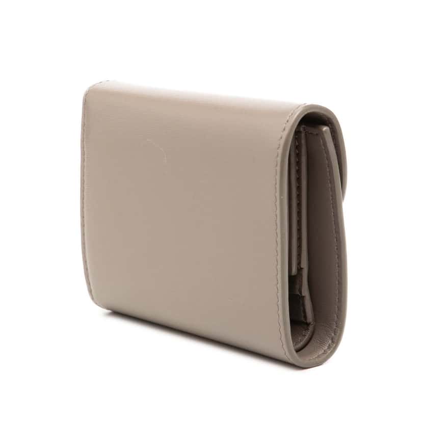 Celine Shiny Calfskin Triomphe Flap Small Wallet Brown Leather Very good condition - Back View