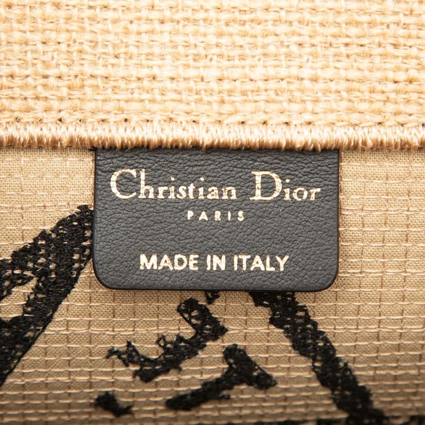 Dior Medium Jute Embroidered Book Tote Beige Very good condition - Box View