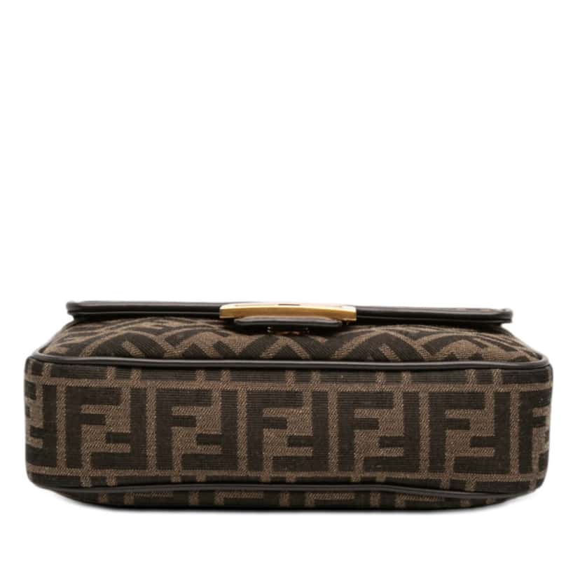 Fendi Zucca Canvas Chain Midi Baguette Brown Good condition - Inside View