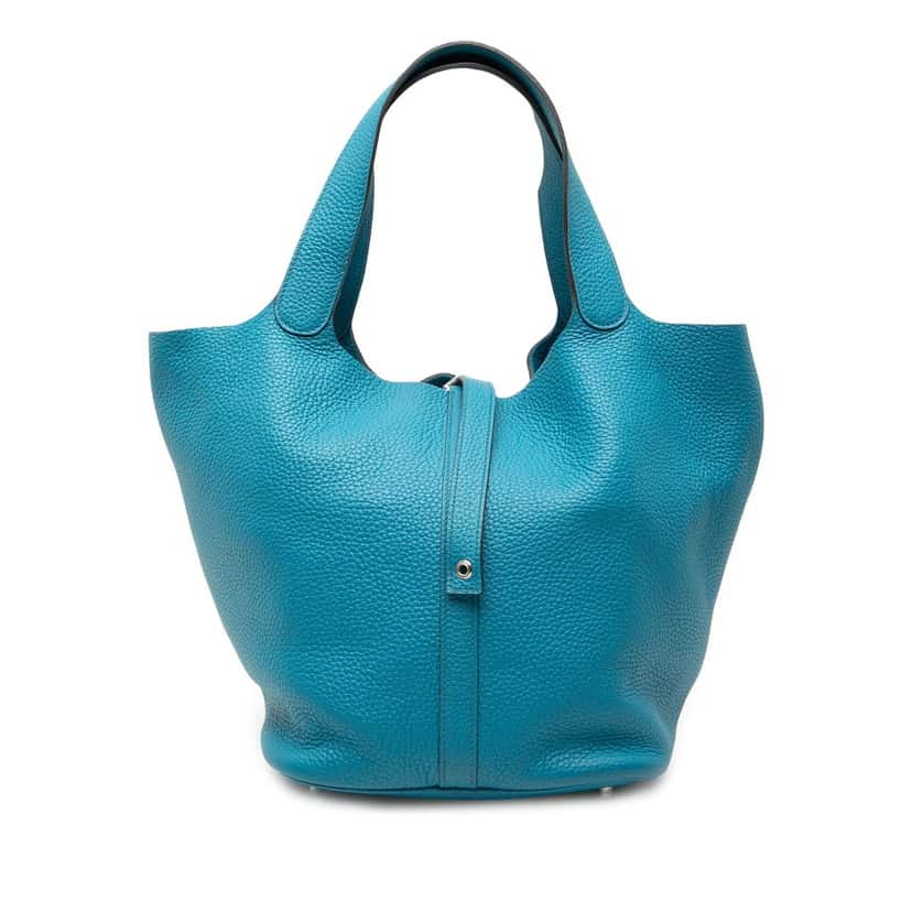 Hermès Clemence Picotin Lock 26 Blue Leather Very good condition - Front View