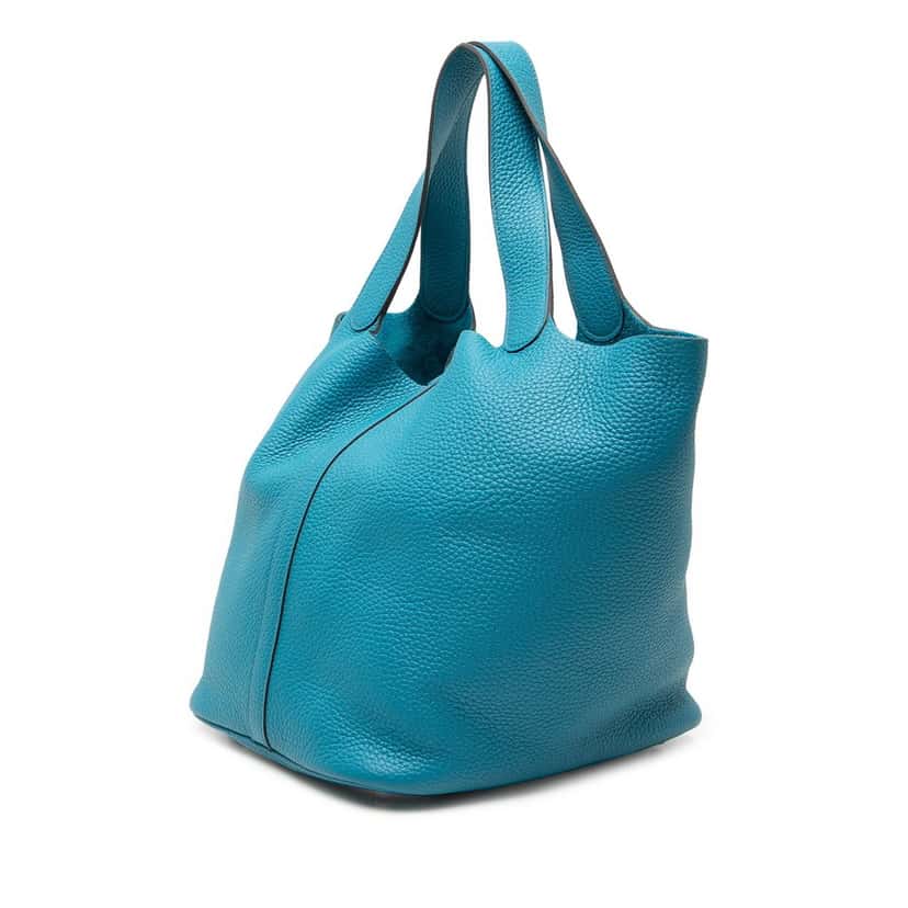 Hermès Clemence Picotin Lock 26 Blue Leather Very good condition - Back View