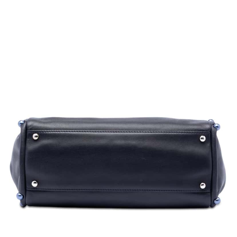 Chanel Small Lambskin Pearl Obsession Accordion Tote Blue Leather Very good condition - Inside View