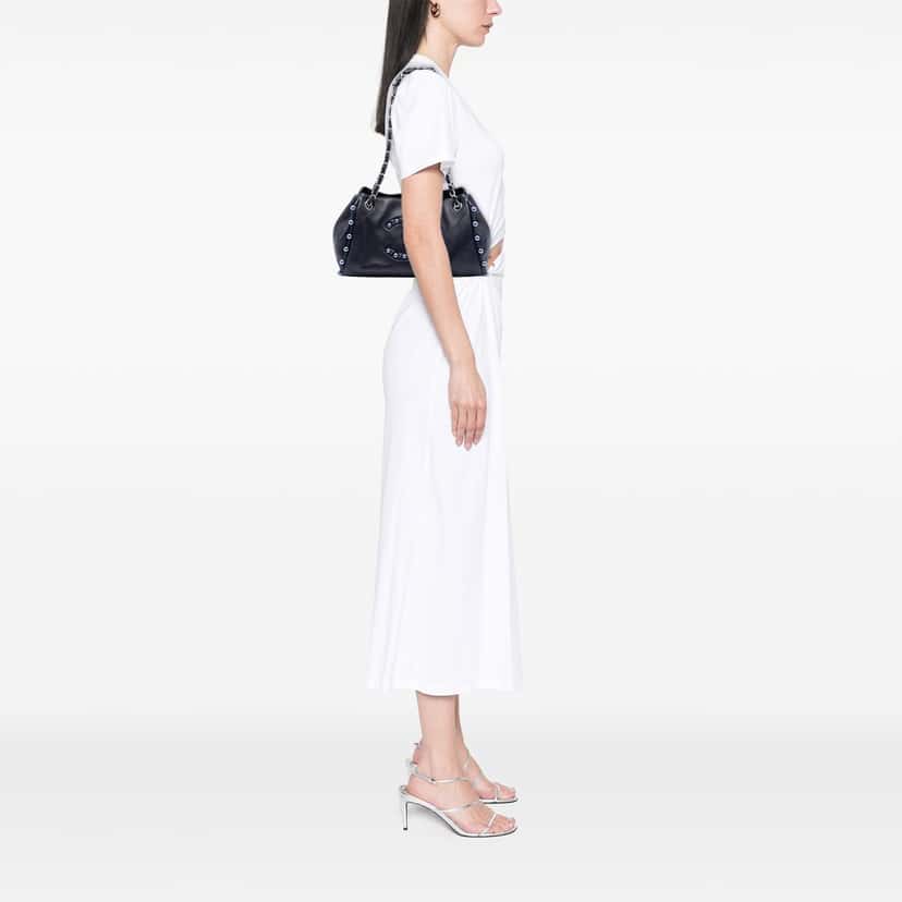 Chanel Small Lambskin Pearl Obsession Accordion Tote Blue Leather Very good condition - Box View