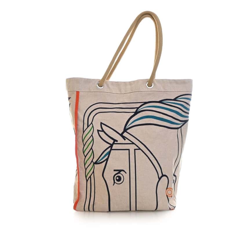 Hermès Toile H Quadrige Beach Bag Beige Very good condition - Model View