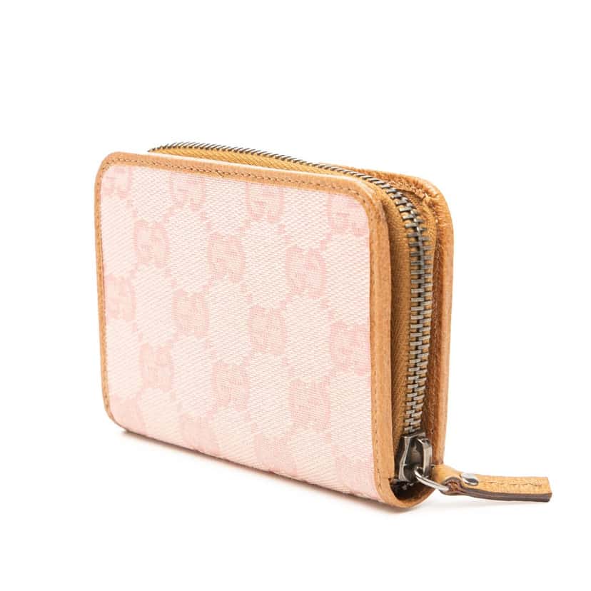Gucci GG Canvas Zip Coin Pouch Pink Very good condition - Back View