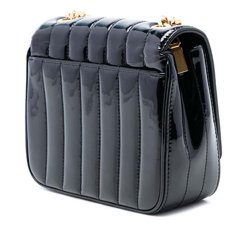 Saint Laurent Small Patent Monogram Vicky Chain Bag Black Leather Very good condition - Back View