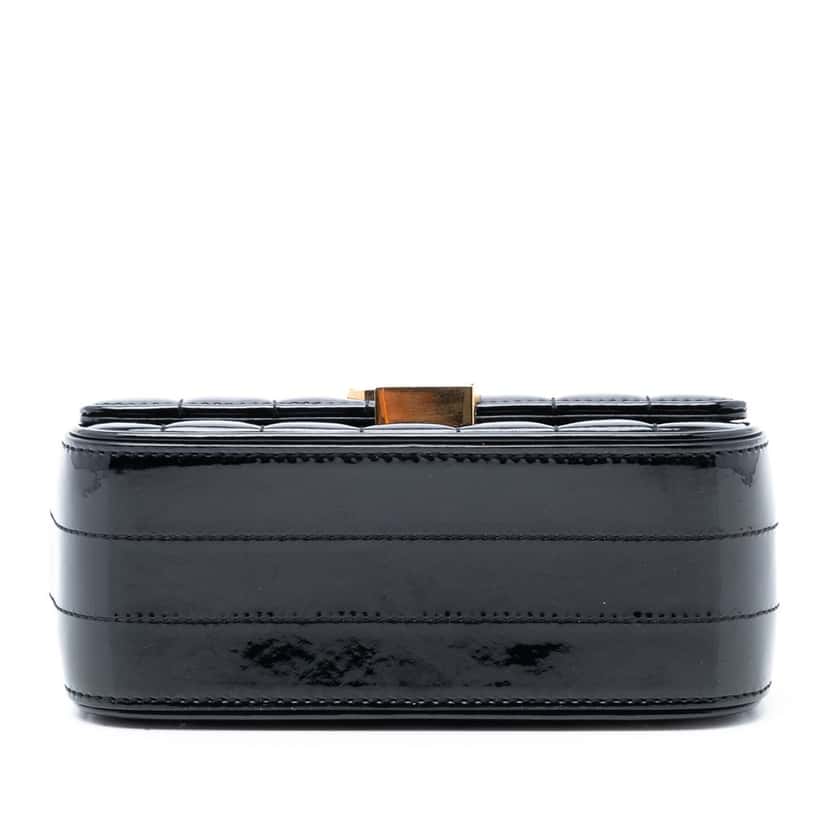 Saint Laurent Small Patent Monogram Vicky Chain Bag Black Leather Very good condition - Inside View