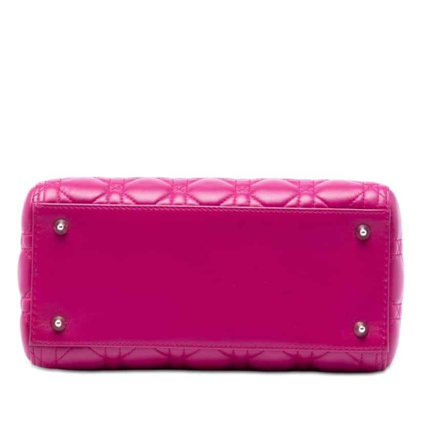 Dior Medium Lambskin Cannage Lady Dior Pink Leather Very good condition - Inside View