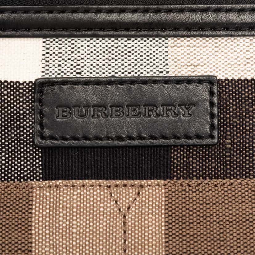 Burberry Mega Check Canvas Tottenham Brit Satchel Brown Very good condition - Box View