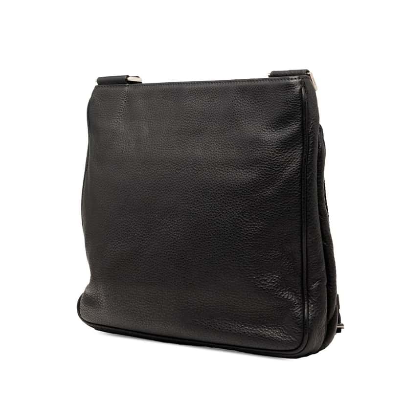 Prada Vitello City Zip Top Crossbody Black Leather Very good condition - Back View