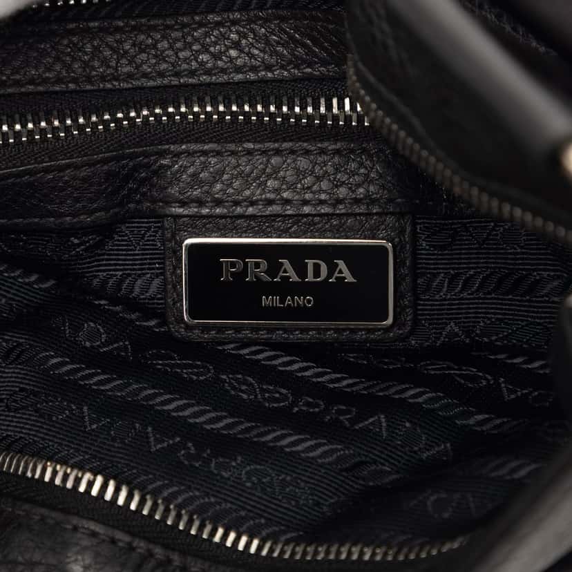 Prada Vitello City Zip Top Crossbody Black Leather Very good condition - Box View