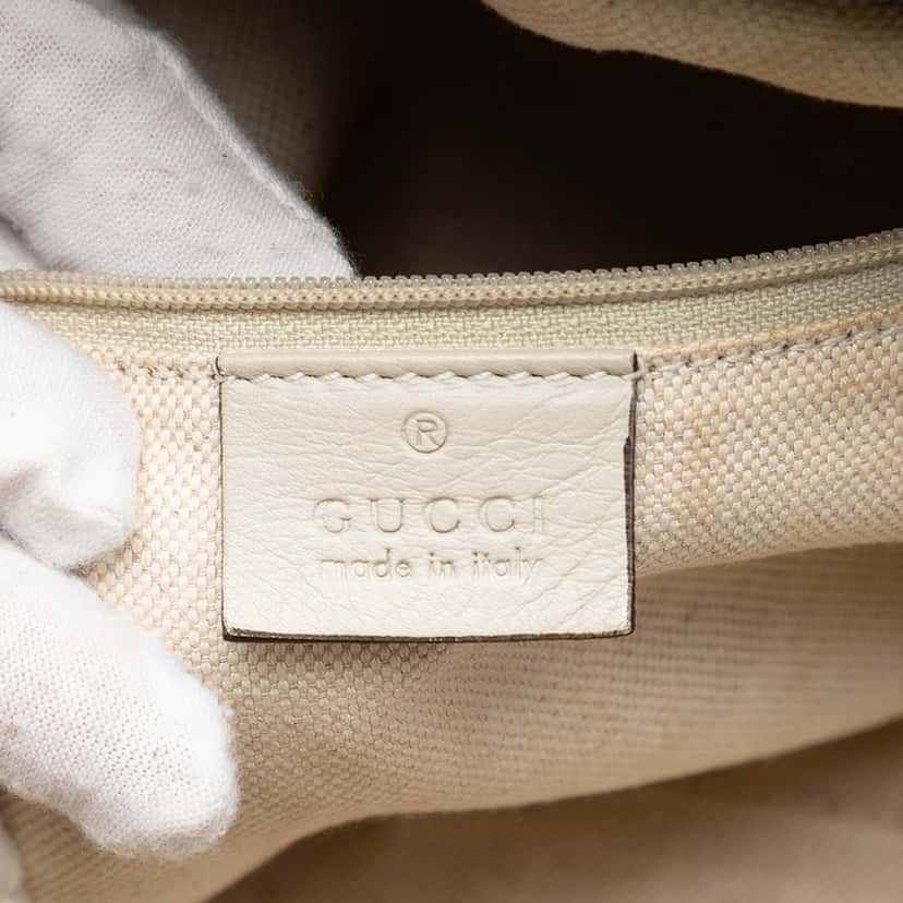 Gucci Guccissima Sukey Satchel White Leather Very good condition - Box View