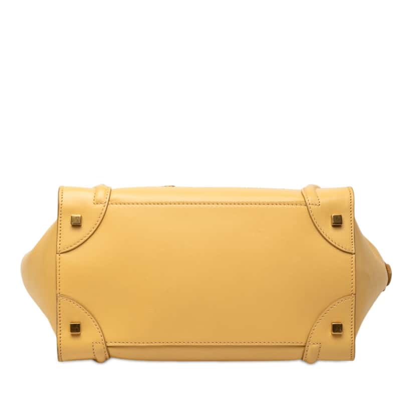 Celine Mini Drummed Calfskin Luggage Tote Yellow Leather Very good condition - Inside View