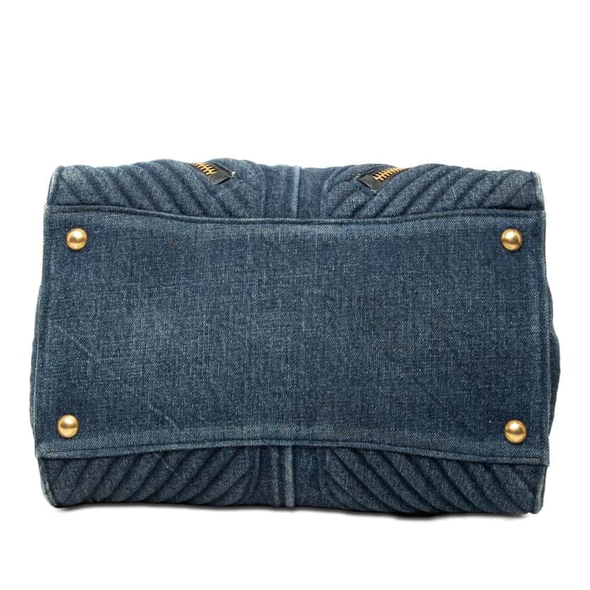 Miu Miu Matelasse Denim Biker Tote Blue Very good condition - Inside View