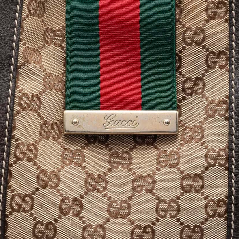 Gucci GG Canvas Web New Ladies Tote Beige Very good condition - Box View