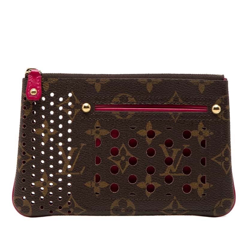 Louis Vuitton Monogram Perforated Pochette Plat Brown Very good condition - Front View