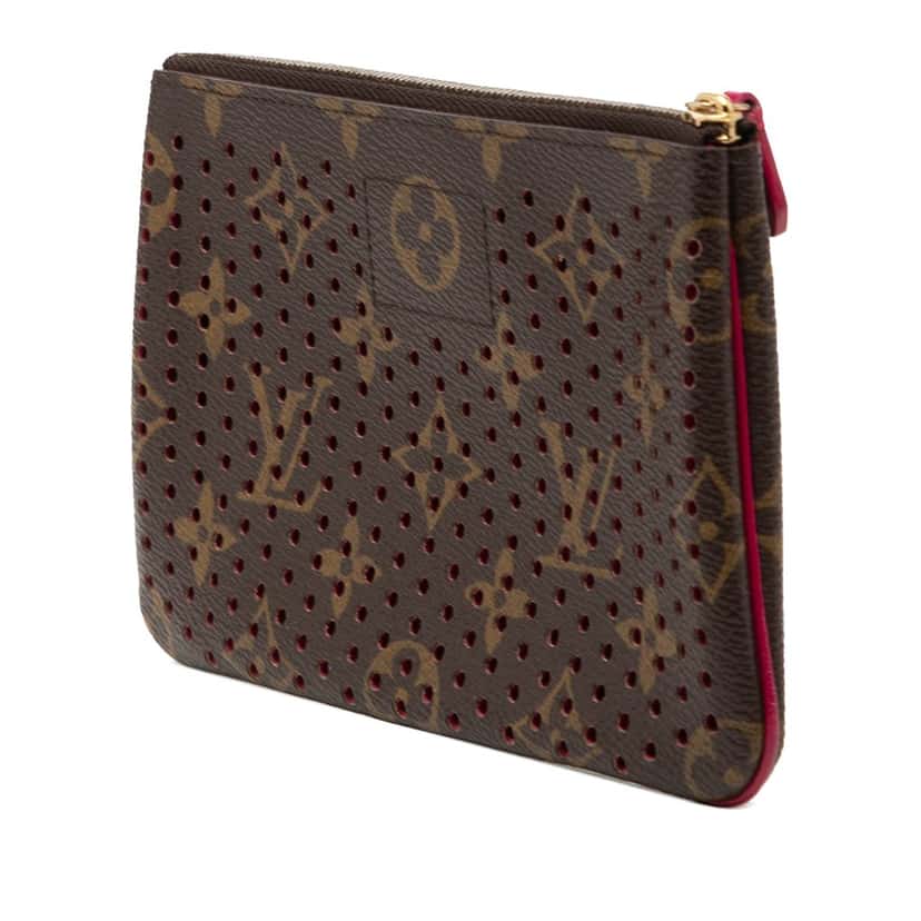 Louis Vuitton Monogram Perforated Pochette Plat Brown Very good condition - Back View