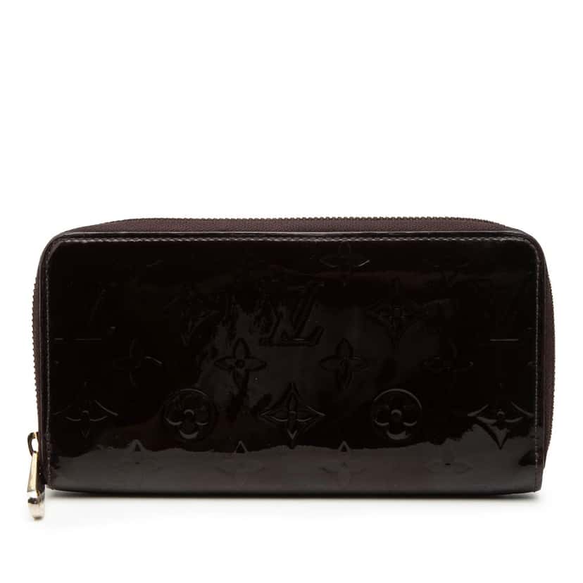 Louis Vuitton Monogram Vernis Zippy Long Wallet Purple Leather Good condition - Front View