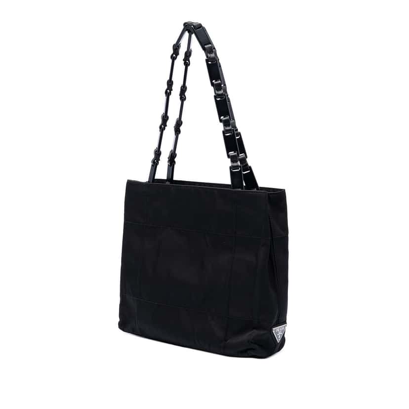 Prada Tessuto Impunto Chain Tote Black Very good condition - Back View