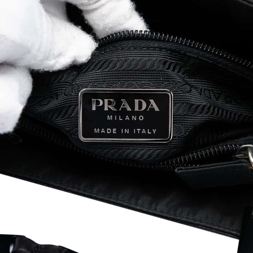 Prada Tessuto Impunto Chain Tote Black Very good condition - Box View