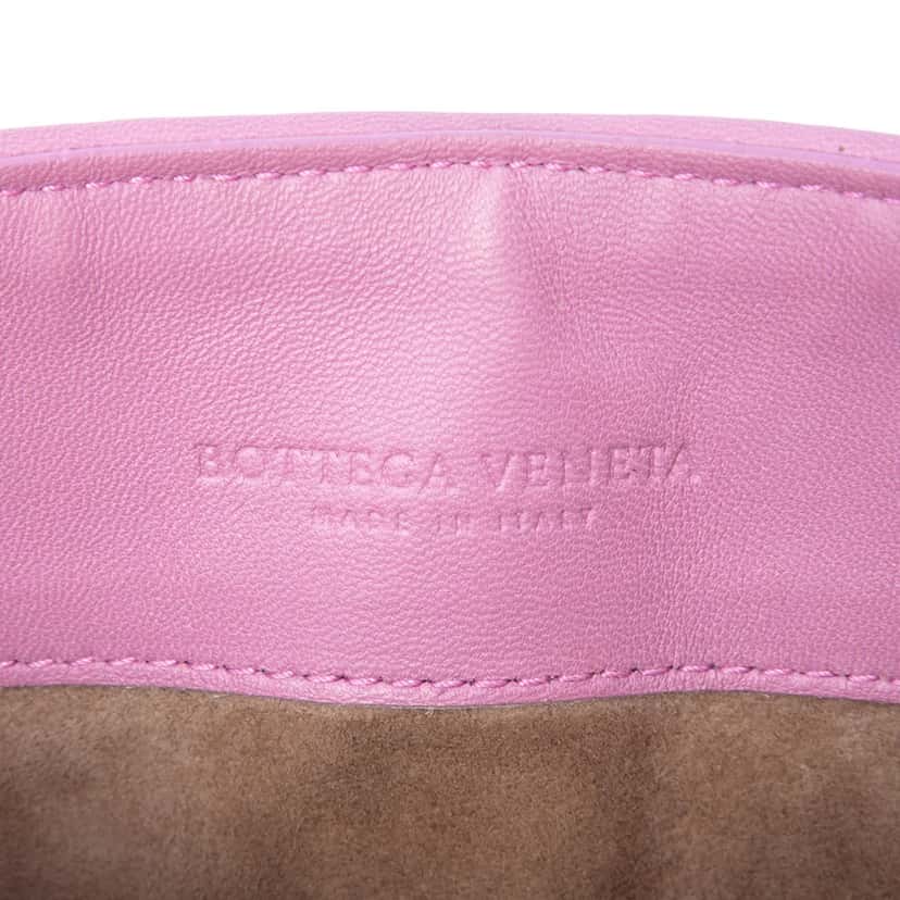 Bottega Veneta Baby Nappa Intrecciato Olimpia Crossbody Pink Leather Very good condition - Box View
