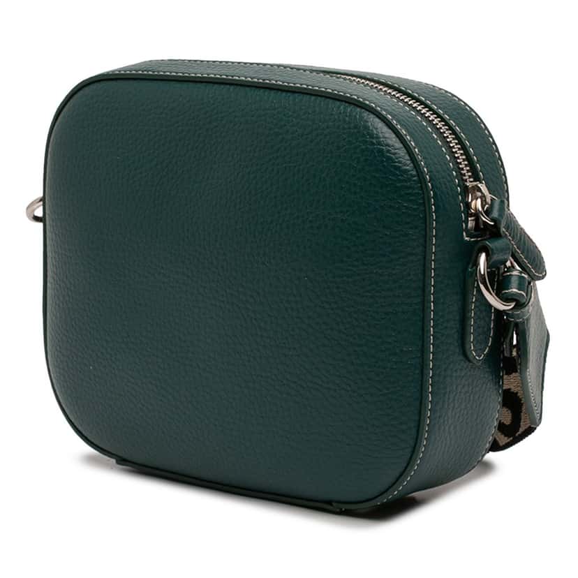 Stella McCartney Perforated Leather Logo Camera Bag Green Leather Very good condition - Back View