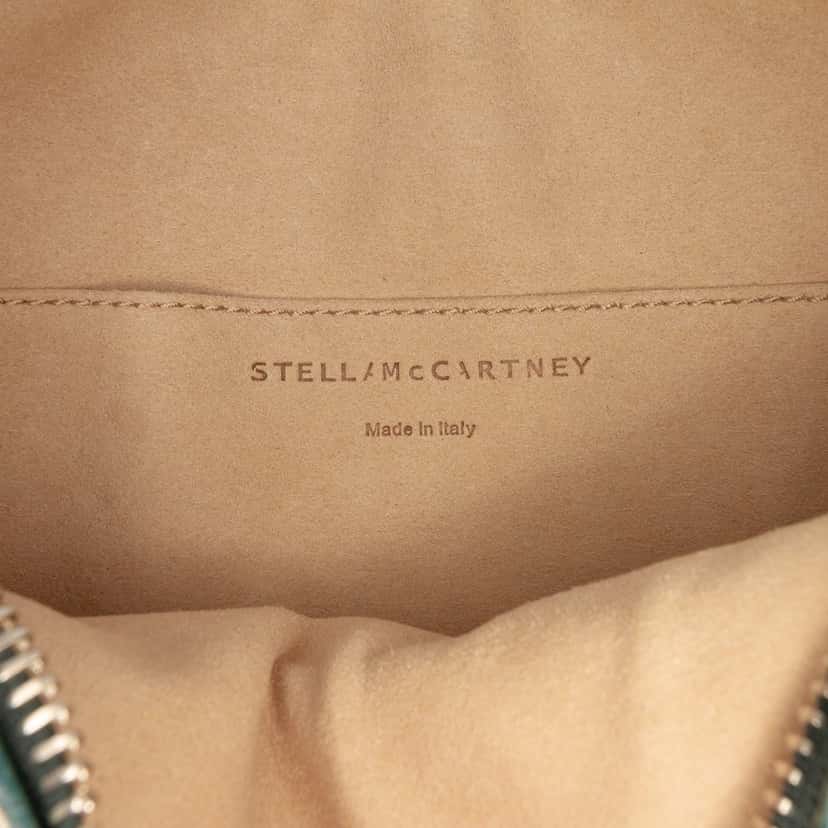 Stella McCartney Perforated Leather Logo Camera Bag Green Leather Very good condition - Box View