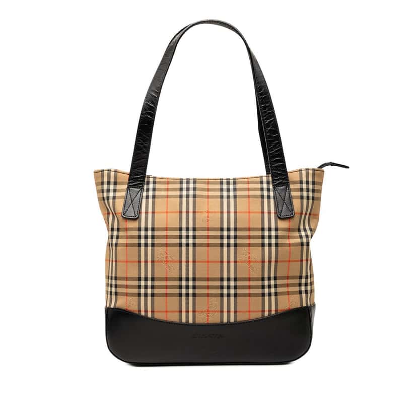 Burberry Haymarket Check Canvas Tote Beige Very good condition - Front View