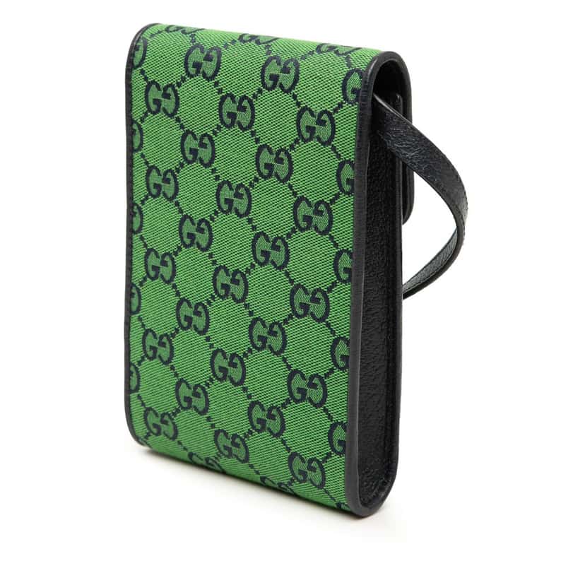 Gucci GG Canvas Phone Case Crossbody Green Very good condition - Back View