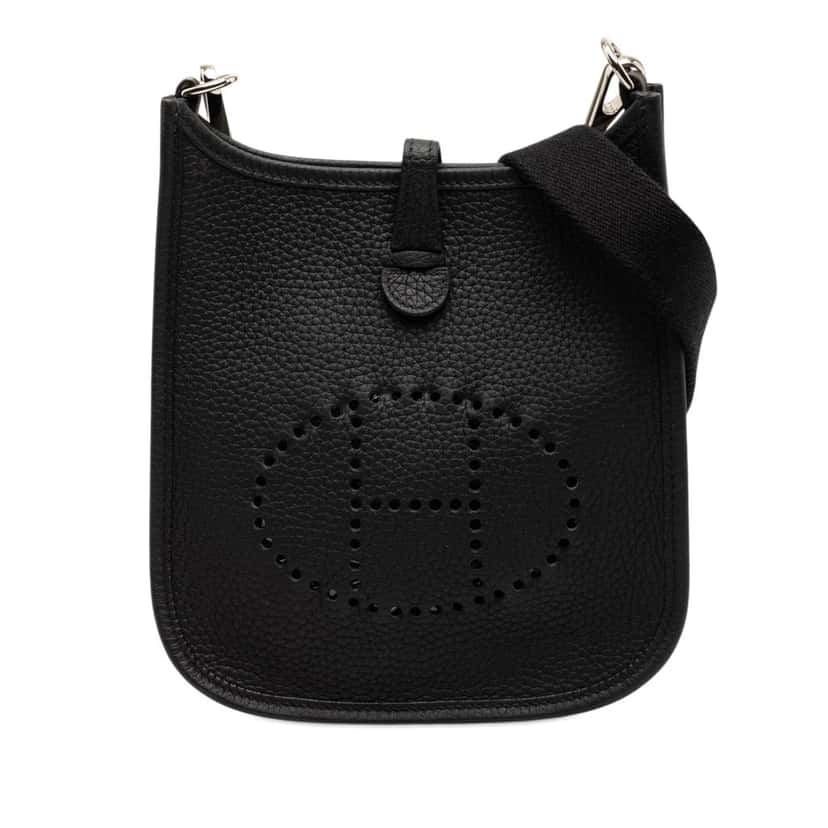 Hermès Clemence Evelyne 16 Amazone Black Leather Very good condition - Front View
