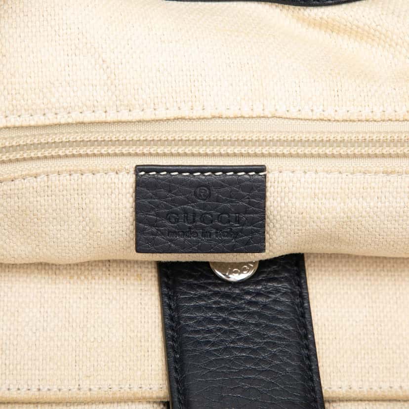 Gucci Calfskin Web Tote Black Leather Very good condition - Box View