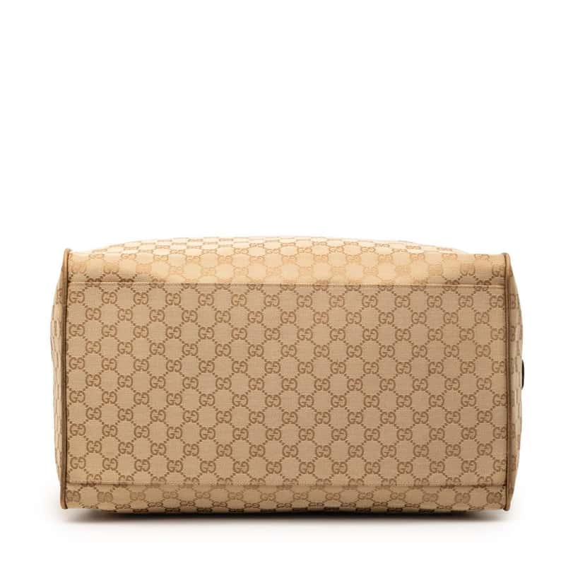 Gucci GG Canvas Web Duffle Bag Beige Never worn, with tag - Inside View