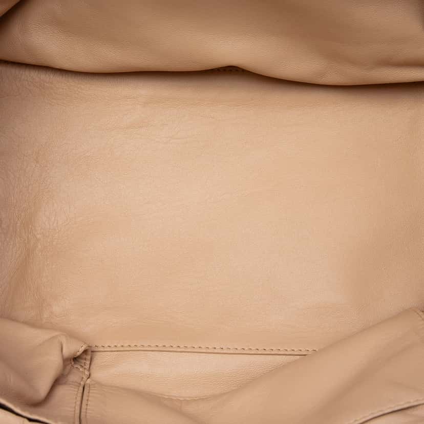 Chanel Metallic Deerskin CC Luxe Ligne Bowler Bag Brown Leather Very good condition - Model View