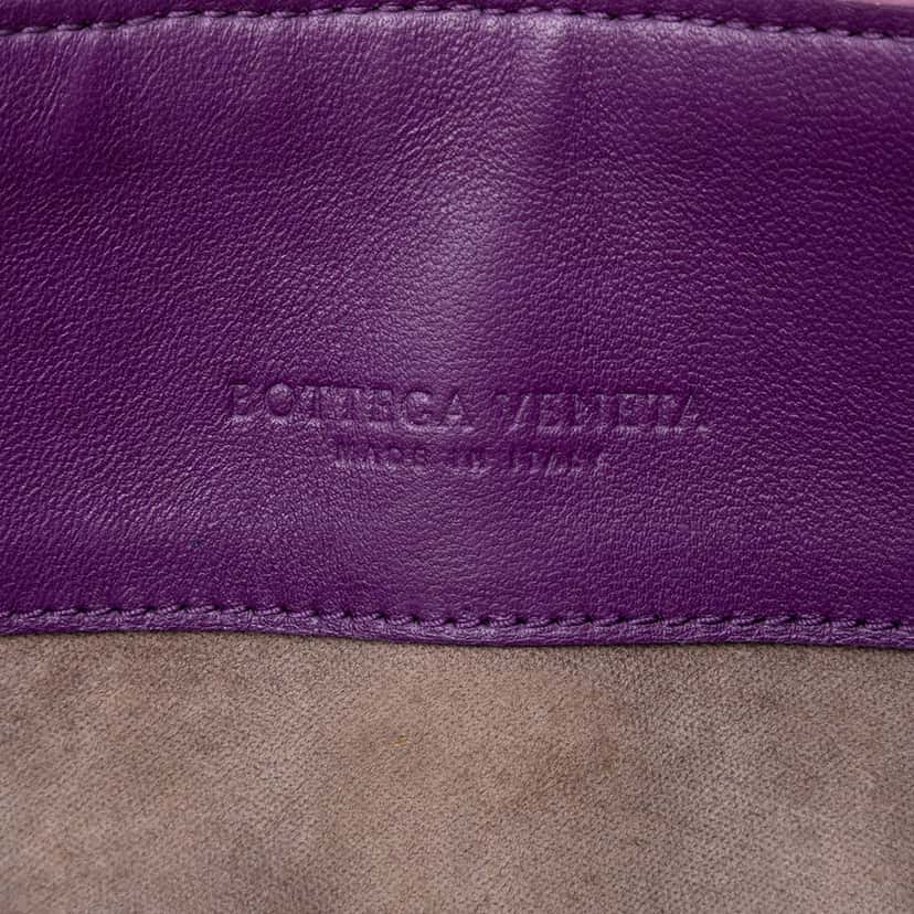 Bottega Veneta Small Nappa Intrecciato Olimpia Shoulder Bag Purple Leather Very good condition - Box View